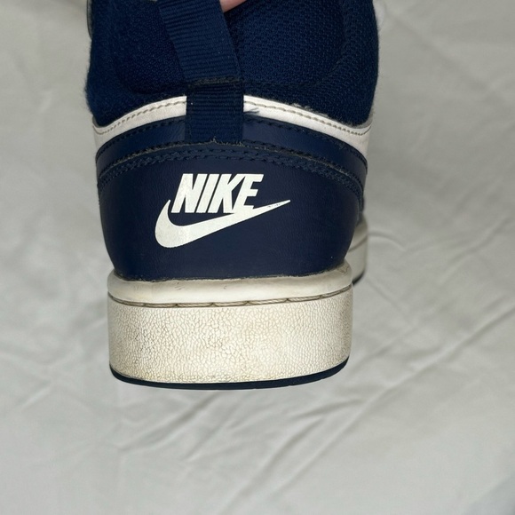 Nike Court Borough Mid 2 White Blue Size 8 Basketball in good condition leather - Picture 7 of 16